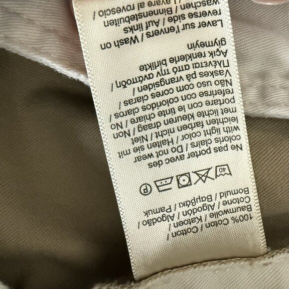 Lacoste Pants Mens 30X32 Khaki Chino Flat Front Slim Fit Trousers Stretch - Picture 10 of 12